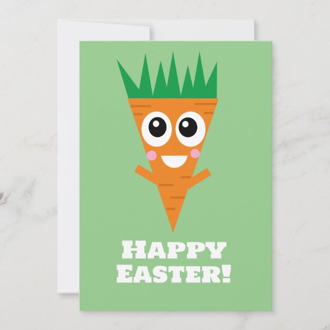 Invitación Cute Happy Easter Carrot Card (Anverso)
