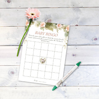 Invitación Cute Hedgehog Baby Shower Bingo