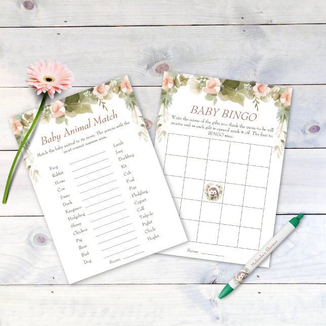 Invitación Cute Hedgehog Baby Shower Bingo and Animal Match (Subido por el creador)