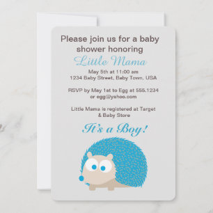 Invitación Cute Hedgehog ¡Es un chico! Baby Shower
