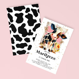 Invitación Cute Holy Cow primer cumpleaños