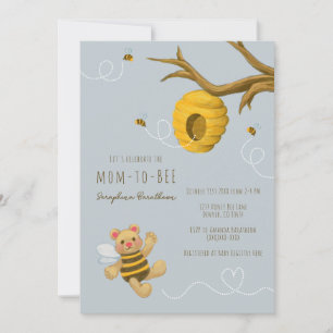 Invitación Cute Honey Bear Bumble Bee Baby Shower