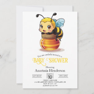 Invitación Cute Honey Bee Baby Shower