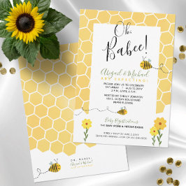 Invitación Cute Honeycomb Watercolor Bumble Bee Baby Shower