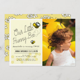Invitación Cute Hunny Bee Niños Amarillos Foto Fiesta de cump