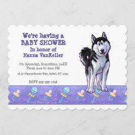 Invitación Cute Husky Baby Shower
