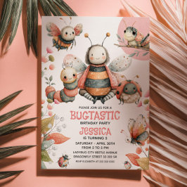 Invitación Cute Insectos BUGTASTIC Acuarela Nacimiento de los