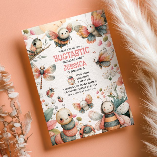 Invitación Cute Insects Bugtastic Festive Kids Fiesta de cump (Subido por el creador)