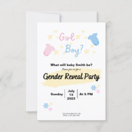 Invitación Cute Invitation Gender Reveal 