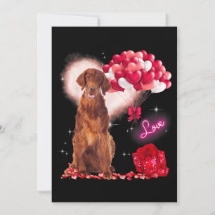 Invitación Cute Irish Setter Balloon Día de San Valentín Val