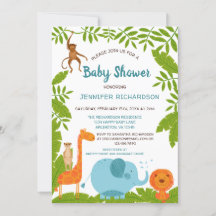 Cute Jungle Safari Baby Shower