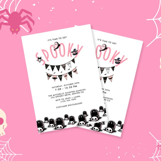 Invitación Cute Kawai Spooky Time Halloween Party (Subido por el creador)