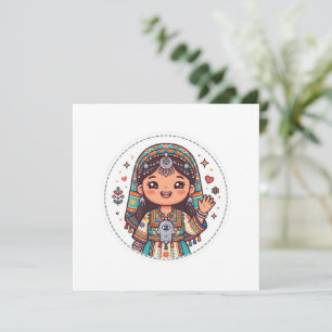 Invitación Cute Kawaii Amazigh marroquí mujer con KhaSticker