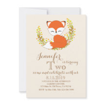 Cute Kawaii Fox Woodland Theme Card