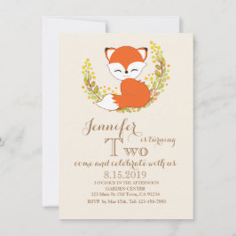 Invitación Cute Kawaii Fox Woodland Theme Card