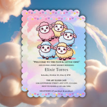 Cute Kawaii Little Lamb Baby Shower