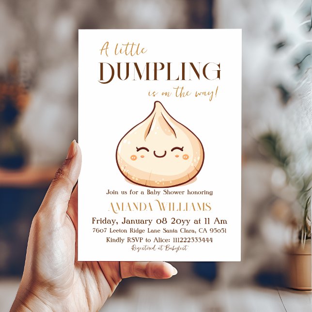 Invitación Cute Kawaii Pequeño Dumpling Baby Shower (Subido por el creador)