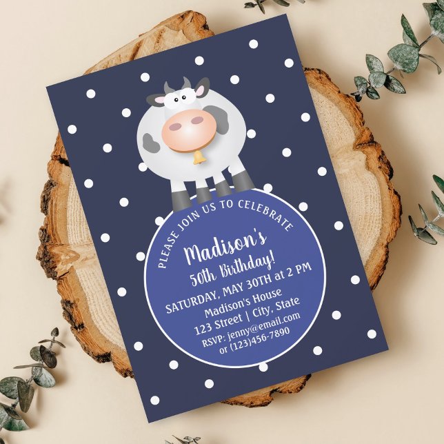 Invitación Cute Kawaii Personalizado gracioso vaca feliz 50 c (Subido por el creador)