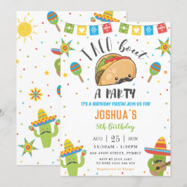 Invitación Cute Kawaii Taco 'Bout a Fiesta Fiesta Cumpleaños