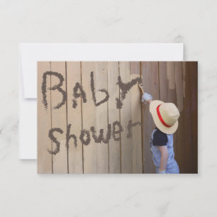 Invitación Cute Kid Divertido Género Revelan Pintura De Sunha