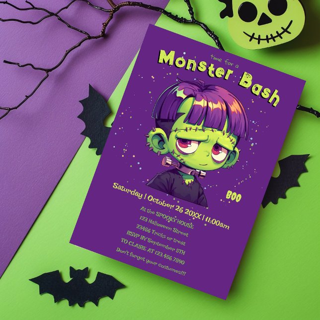 Invitación Cute Kid Frankenstein Halloween (Subido por el creador)