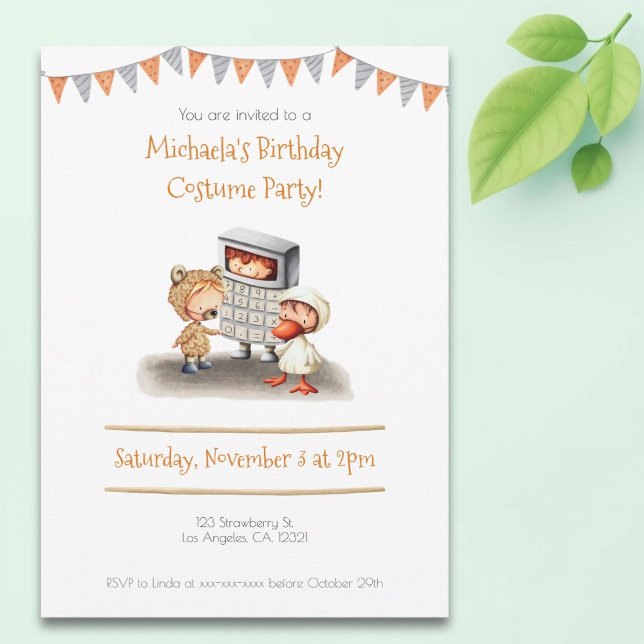 Invitación Cute Kids Costume Fiesta Cumpleaños (Subido por el creador)