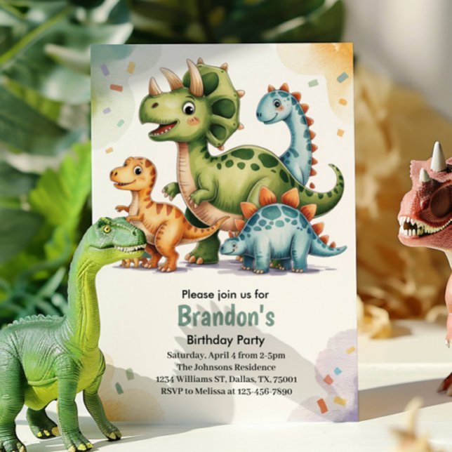 Invitación Cute Kids Dinosaur Them Birday Party (Subido por el creador)