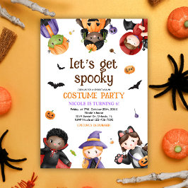 Invitación Cute Kids Halloween Costume Fiesta Cumpleaños