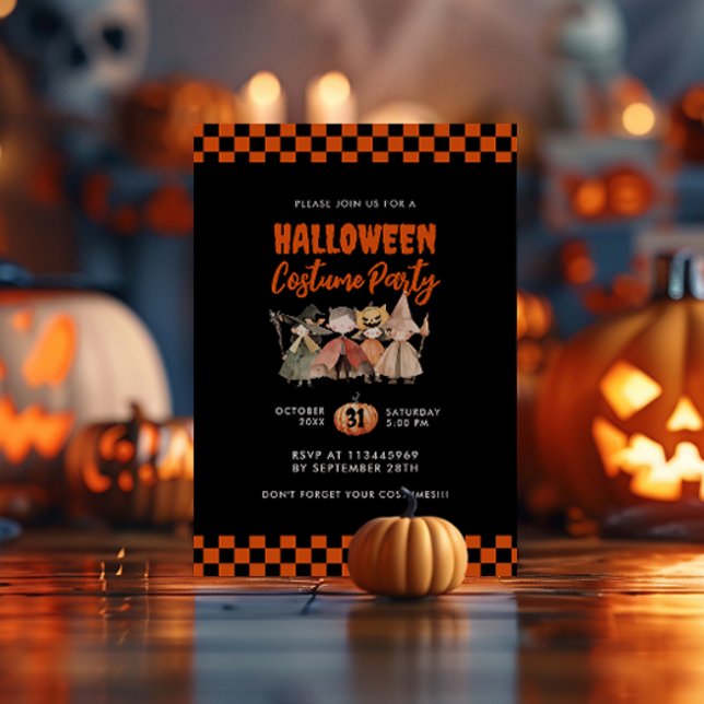 Invitación Cute Kids Halloween Fiesta de disfraces (Subido por el creador)