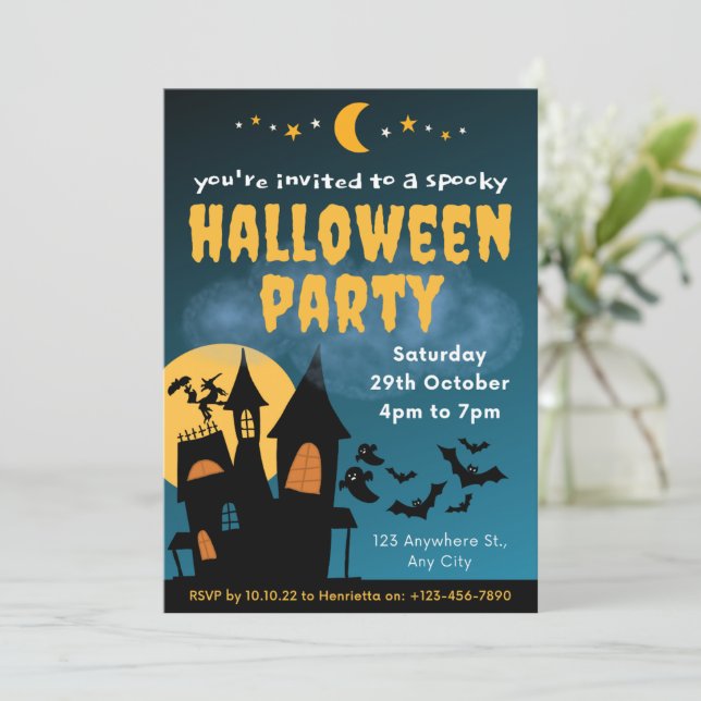 Invitación Cute Kids Halloween Party (Anverso de pie)
