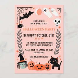 Invitación Cute Kids Halloween Party