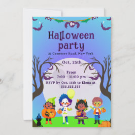 Invitación Cute Kids Halloween Party Invitation