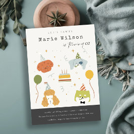 Invitación Cute Kids Pawty Puppy Perros De Cualquier Edad Cum