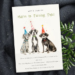 Invitación Cute Kids Watercolor Pawty Dog Fiesta de cumpleaño<br><div class="desc">Para cualquier personalización adicional o cualquier otro elemento que coincida,  no dude en ponerse en contacto conmigo en yellowfebstudio@gmail.com</div>