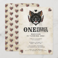 Cute Kitten Cat Rockabilly Tattoo Primer cumpleaño