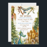 Invitación Cute Knight Dragon Castle Birthday Party Kids<br><div class="desc">Invite a los huéspedes a una mágica celebración de cumpleaños con nuestra tarjeta de invitación al cumpleaños Cute Knight Dragon Castle Fairy Tale Birthday Party. Perfecto para una fiesta de cumpleaños de niños, este encantador diseño cuenta con un maravilloso castillo, valientes caballeros y amistosos dragones. Personalizar con todos los detalles...</div>