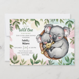 Invitación Cute Koala Baby Y Koala Mom Baby Shower