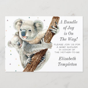 Invitación Cute Koala Bear Bundle de Joy Baby Shower