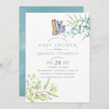 Cute Koala Bear Eucalyptus deja Baby Shower
