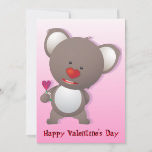 Invitación Cute Koala Bear Valentine Greeting