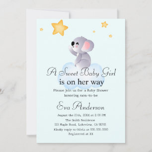 Invitación Cute Koala Boho Llega Para El Baby Shower De Las E
