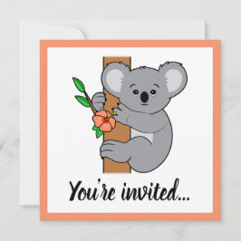 Invitación Cute Koala Feliz Cumpleaños