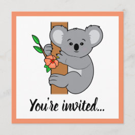Invitación Cute Koala Feliz Cumpleaños