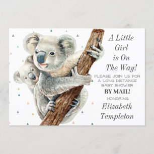 Invitación Cute Koala Lleva Baby Shower Por Correo