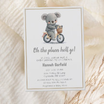 Cute Koala Lugares donde se irá a Baby Shower