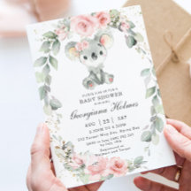 Cute Koala Pink Floral Sage Greeneration Baby Show