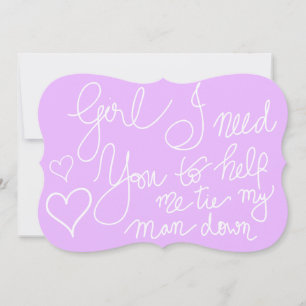 Invitación Cute Lavender Guay Script Typography Bridesmaid