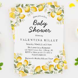Invitación Cute Lemon Citrus Fruit Summer Baby Shower
