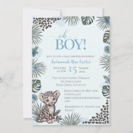 Invitación Cute Leopard Safari Boy Baby Shower