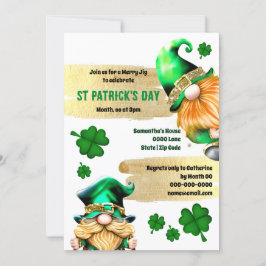 Invitación Cute leprechaun gnomes oro verde diversión moda mo